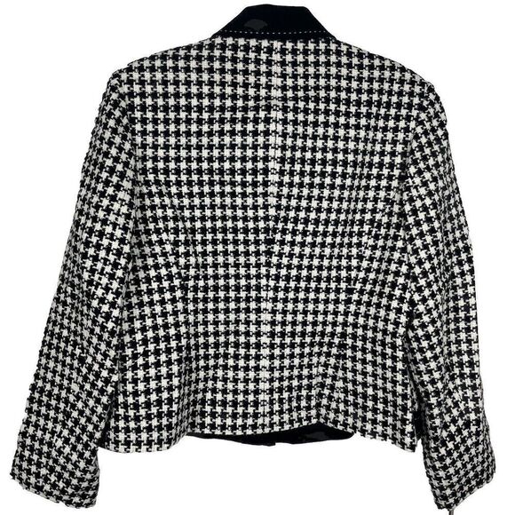 Draper's & Damon's Houndstooth Zip Collard Lined Jacket Blazer Women’s Size 12P - Picture 6 of 8